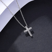 Hxjkc INS — bijoux en argent sterling 925 pour femmes, collier avec chaîne à maillons en diamant, pierre précieuse carrée en zircon, pendentif en croix