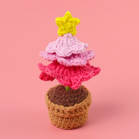 Arbre de Noël en crochet fait main 2026, fleurs en crochet pour pot, tricot pour pot, arbre de Noël en crochet