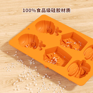 Moule à gâteau en silicone 6 cavités Citrouille d'Halloween Araignée Chocolat DIY Orange Qualité alimentaire - Product Image 4