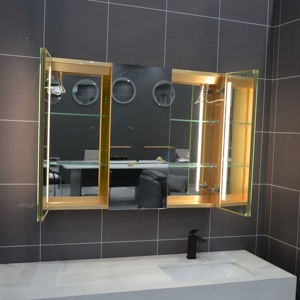Nouveau Design usine vente en gros, mur suspendu 3000K 4000K 6000K CCT modifiable anti-buée <span class=keywords><strong>LED</strong></span> salle de bain <span class=keywords><strong>miroir</strong></span> armoire - Product Image 1