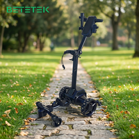 Chariot de golf électrique avec design pliable, 6 roues, autonomie de 45 km, vitesse de 7 km/h, temps de charge de 3 à 5 heures, capacité de charge de 80 kg, batterie Li-ion
