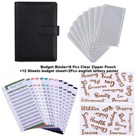 Classeur de Budget personnalisé A6 en vrac, couleur bonbon Macaron en cuir enveloppes de billets imperméables ensemble de cahier de reliure de Budget