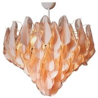 Simig Lighting Lustre à suspension rose design moderne italien en cristal de Murano pour chambre à coucher
