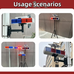 Feux clignotants <span class=keywords><strong>de</strong></span> sécurité pour travaux routiers, <span class=keywords><strong>balise</strong></span> d'avertissement <span class=keywords><strong>solaire</strong></span>, lumière stroboscopique LED rouge et bleue - Product Image 6