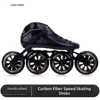 Patins à roulettes de vitesse en fibre de carbone, fabriqués à la main, thermoformables, chaussures de patinage à roulettes de vitesse à 3-4 roues, patins de course pour la compétition