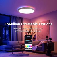 Lustre LED intelligent Tuya moderne RGB pour chambre à coucher, salon, résistant à l'humidité et à la poussière, commande vocale Alexa, AC