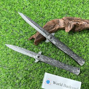 Hoja de lavado de piedra de moda <span class=keywords><strong>mango</strong></span> de aluminio en relieve cuchillo plegable de supervivencia de acero inoxidable cuchillo de autodefensa para exteriores al por mayor - Product Image 2