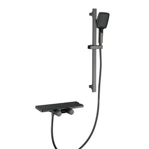 Ensemble de douche mural portable pour salle de bain, thermostatique numérique, carré, tout en cuivre, minimaliste moderne, Vimijia Sanitary Ware - Product Image 2