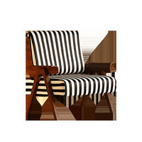 Fauteuil individuel rétro de style français, chaise de salon de la mi-siècle avec dossier et espace de rangement, mobilier de maison en bois massif