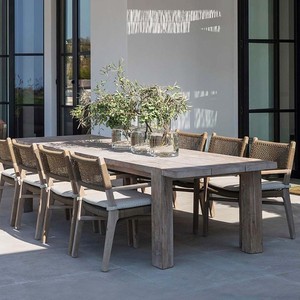 Ensemble table et chaises <span class=keywords><strong>en</strong></span> teck massif <span class=keywords><strong>de</strong></span> style nordique, résistant à l'eau, pour cour, villa, terrasse, <span class=keywords><strong>jardin</strong></span>, mobilier <span class=keywords><strong>de</strong></span> salle à manger - Product Image 3