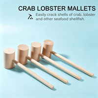 Maillet de cuisine en bois de hêtre de haute qualité pour fruits de mer (crabe, homard), outil de cuisine pour homard au four, maillets en bois pour fruits de mer (crabe, homard)