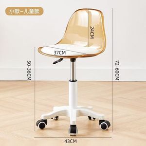 Venta al por mayor muebles de comedor estilo nórdico moderno PET respaldo transparente con polea giratoria hogar sillas de comedor para niños - Product Image 3