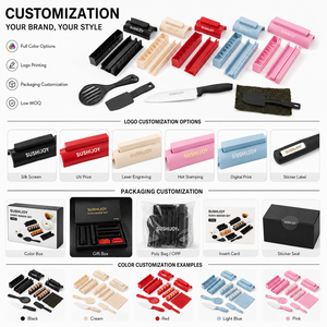 Ensemble de 11 pièces pour faire des sushis, kit de moules en PP de qualité alimentaire avec spatule et couteau pour faire des sushis facilement à la maison - Product Image 4