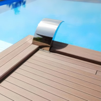 Planche de terrasse extérieure carrée en bois massif gaufré 3D moderne pour jardins parcs-antidérapante, imperméable et lisse