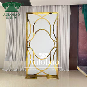 Unique Design Dubai <b>Gold</b> Stainless Steel Wedding <b>Backdrop</b> for Wedding - Product Image 4