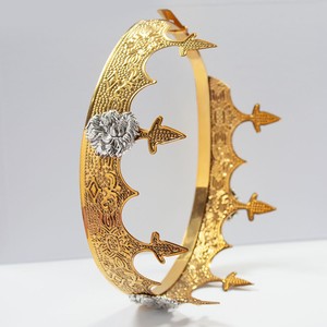 <span class=keywords><strong>Couronne</strong></span> ronde royale pour hommes <span class=keywords><strong>Couronne</strong></span> du <span class=keywords><strong>prince</strong></span> Diadème Lion Aigle Charme Boule d'anniversaire Fête Accessoires de cheveux décorés - Product Image 5