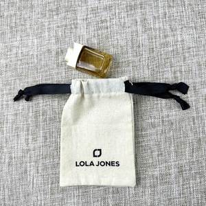 Personalized Organic Cotton <b>Drawstring</b> Bag Eco-Friendly Canvas <b>Pouch</b> for Ring and Earring - Product Image 6