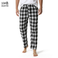 Prêt à expédier, livraison rapide, nouveau style, pantalon en microfleece flanelle, pantalon de pyjama à carreaux pour homme avec poches