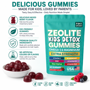 Gomitas <span class=keywords><strong>Detox</strong></span> 9 en 1 con Zeolita para Niños, con <span class=keywords><strong>Omega</strong></span>-<span class=keywords><strong>3</strong></span> y Magnesio, Limpieza de Metales Pesados de Alta Potencia, 60 Gomitas, Servicio OEM - Product Image 2