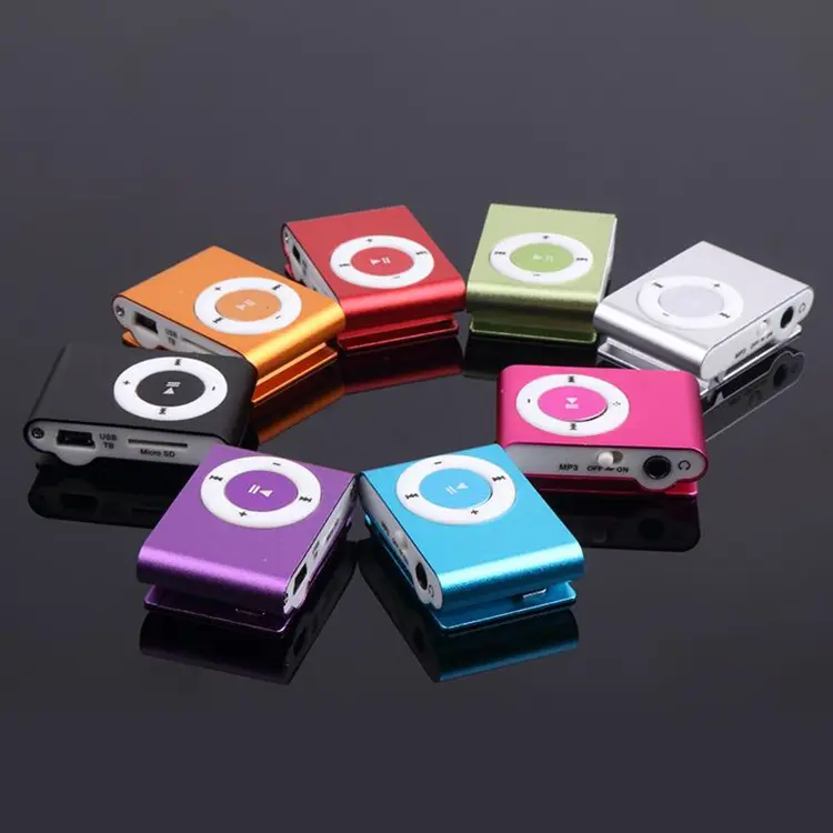 Leitor de MP3 música com tela LCD, gravador de som de alta fidelidade sem perdas com logotipo de cartão Bluetooth azul, fones de ouvido personalizados com cartão SD Techno Pop 7