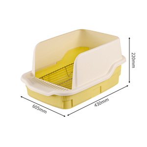 Toilette pour chien moderne à trois côtés avec protection anti-éclaboussures, bac à litière pour l'apprentissage de la propreté des chiots avec <span class=keywords><strong>grille</strong></span> en acier inoxydable, convient aux animaux de petite et moyenne taille - Product Image 3