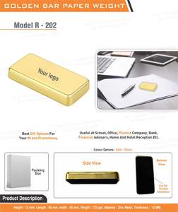 Prensapapeles de Metal Dorado con Impresión de Logotipo para Oficina, Regalo Promocional Corporativo - Product Image 4