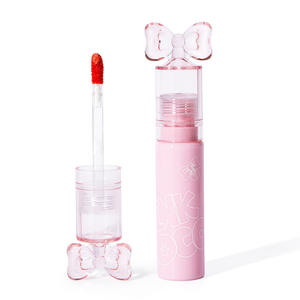 Brillo de labios rosa brillante con lazo vegano, brillo de labios bonito, Etiqueta Privada, brillo de labios extremo al por mayor vegano natural al por mayor - Product Image 5