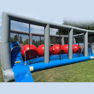 Parcours d'obstacles gonflable géant commercial d'extérieur avec toboggan, jeu de défi gonflable pour location de fête et de carnaval - Product Image 2