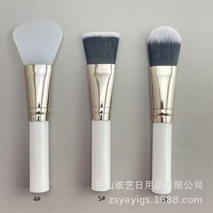 Pinceau de maquillage à poils doux portable unique de haute qualité, fond de teint en cheveux synthétiques blancs, crème, masque, petit applicateur en silicone pour le visage - Product Image 2