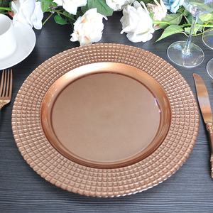 <span class=keywords><strong>Vajilla</strong></span> de Lujo para Bodas, Plato Redondo de Cristal de 13 Pulgadas con Relieve Dorado a Cuadros, Estilo Suroeste, para Alquilar - Product Image 3