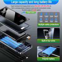 Batería Externa de Gran Capacidad Más Vendida de 10000 mAh, Batería Externa de 20000 mAh con Cable Tipo C, Carga Rápida para Teléfono 17, Samsung, Xiaomi