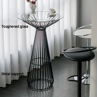 Ensemble table et chaise de restaurant en verre haut minimaliste nordique BILIDO pour meubles de style industriel moderne pour bars et cafés