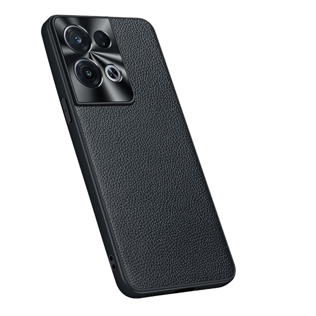 Cell Phone Case Genuine Leather Back Cover With Camera Cover for Oppo Reno 8