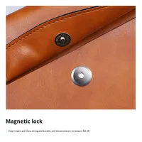 Bolsa de almacenamiento de documentos A4 de oficina, bolsa de archivo de cuero de doble capa de gran capacidad con funda protectora para portátil con impresión en relieve