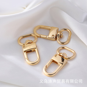 DIY Jewelry Accessories Metal Universal Buckles Spring Keychains Hanging Hooks Alloy Bag Buckles Ancient Bronze Gun Black Gold - Product Image 3