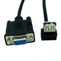Cable de Conversión Serial con Conector Hembra RS232 DB9 a USB Tipo-A (USB 2.0) DB9F-USB AF 25cm YR-DBAF-1
