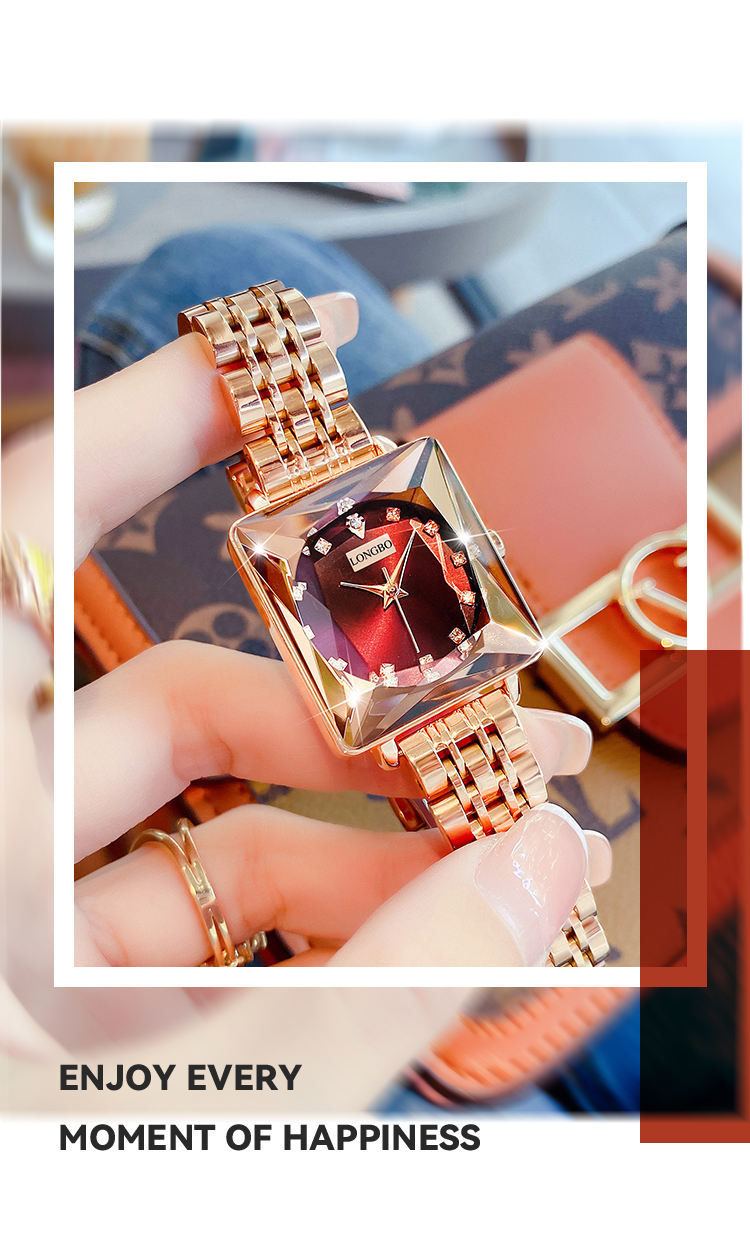 LONGBO 83575 Crystal Glass Luxury Quartz Wrist Watches