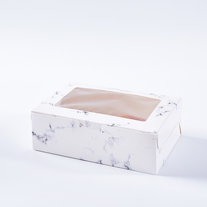 กล่องใส่ขนมปังกระดาษแข็งเกรดอาหารพร้อมที่จับหินอ่อนแบบกำหนดเอง - Product Image 6