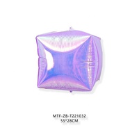 Ballons Publicitaires Mat en Aluminium Hélium en Forme de Cube 4D de 22 Pouces pour Vente en Gros