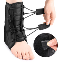 Attelle de cheville sportive unisexe à double sangle en éponge pour une fixation sécurisée et une compression ; Orthèse de cheville à lacets intérieur-extérieur