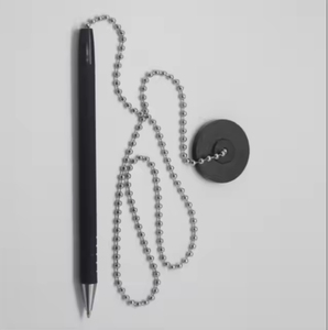 Stylo de comptoir sécurisé avec logo personnalisé, support de bureau et spirale - Product Image 3