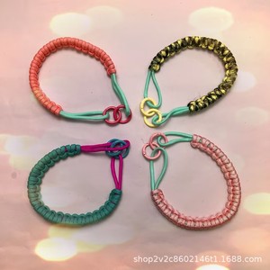 Correa de Muñeca Trenzada Hecha a Mano para Colgar Bolsos, Cordón de Paracord de 4 mm, Asa Corta de Tela Colorida, Múltiples Colores a Elegir - Product Image 5