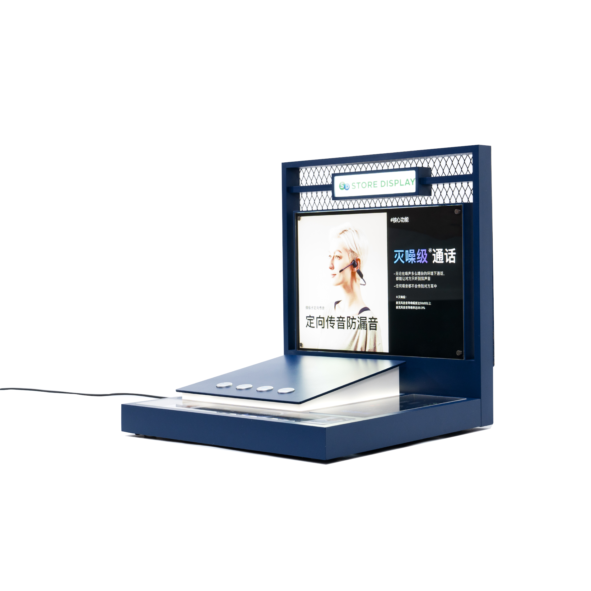 Customized Double-Sided Light Duty Acrylic Countertop Display Stands with LCD Screens for Electronic Products for Supermarkets — view 2