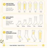 Chaussettes de yoga et de fitness personnalisées pour femmes avec volants, chaussettes antidérapantes avec logo personnalisé, chaussettes antidérapantes pour yoga et pilates