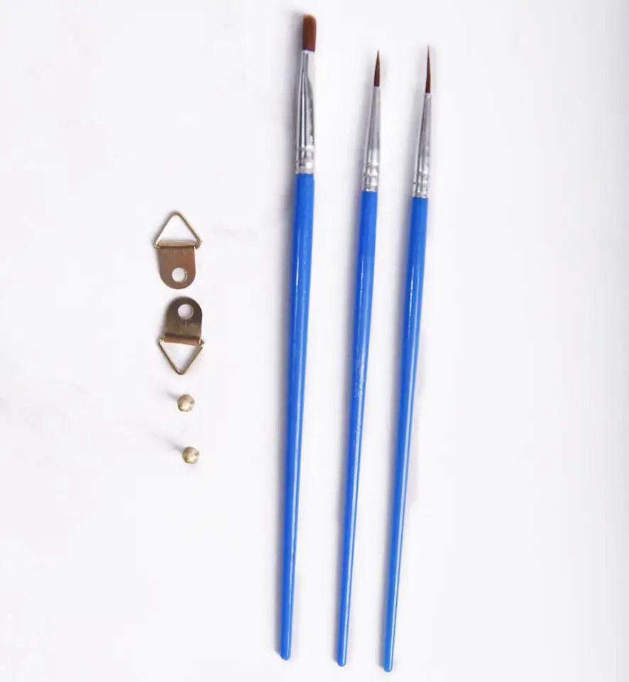 Venta Popular 3 piezas pintado a mano de alta calidad Mini pincel de pintura al óleo acrílico azul para artista principiante
