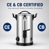 Protection contre la surchauffe, bouilloire à eau commerciale en acier inoxydable de 30 L, distributeur d'eau chaude à double paroi pour école, hôpital, cantine