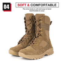 JIANKUN SBP-Bottes de Cheville Hautes en Plein Air en Cuir de Vache en Daim du Désert, Bottes de Sécurité Tactiques Anti-impact et Anti-Perforation, Vente en Gros