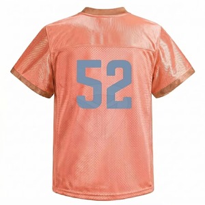 เสื้อเจอร์ซีย์อเมริกันฟุตบอลแบบยูนิเซ็กซ์ สีเงิน ผ้าตาข่าย พิมพ์ลายหมายเลข 0 สีชมพู แบบซับลิเมชั่น คอวี แขนสั้น ระบายอากาศได้ดี - Product Image 6