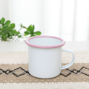 แก้วมัคเคลือบ 350 มล. พิมพ์โลโก้ได้ คุณภาพสูง สำหรับเดินทาง ใส่กาแฟ แก้วกาแฟแบบดั้งเดิม สีสันสดใส ไม่มีลวดลาย มีหูจับ เหมาะสำหรับเป็นของขวัญ - Product Image 5