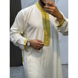 Elegant Moroccan Mens Handmade Gabardine Jellaba And Matching Trousers <b>Gift</b> Set Lightweight Breathable Summer Wear - Product Image 2